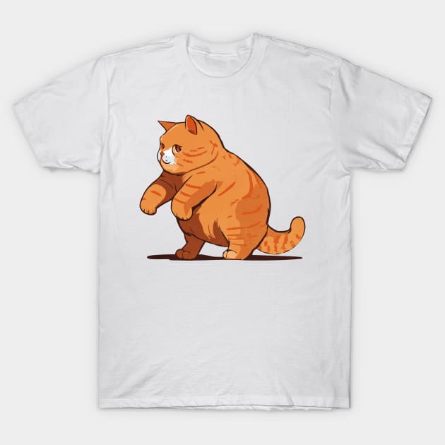 Orange cat exercising T-Shirt by Picasso_design1995